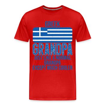 Greek Grandpa drapeau grec pour la fête des pères - T-shirt bio Premium Homme - rouge - Devant - Damien (186cm)