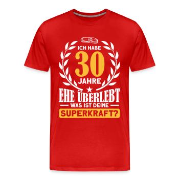30. Hochzeitstag Ehepaar Perlenhochzeit - Männer Premium Bio T-Shirt - Rot - Vorne - Damien (186cm)
