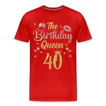 40.Geburtstag Königin 40 Jahre Vierzig - Männer Premium Bio T-Shirt - Rot - Vorne - Damien (186cm)