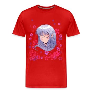 Anime Girl Flower Manga Cosplay - Men's Premium Organic T-Shirt - red - Front - Damien (186cm)