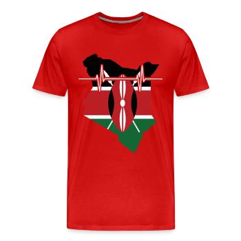 Kenia Herzschlag Flagge Vintage Kenia - Männer Premium Bio T-Shirt - Rot - Vorne - Damien (186cm)