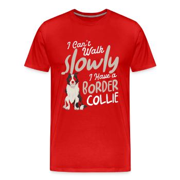 Chien Papa Collie Lover Border Collie Cadeau - T-shirt bio Premium Homme - rouge - Devant - Damien (186cm)