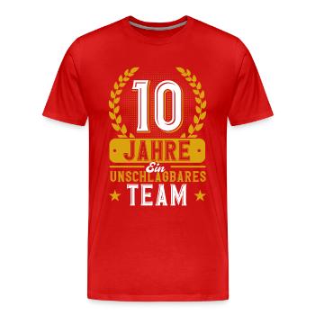 10. Hochzeitstag Ehepaar Rosenhochzeit Geschenk - Männer Premium Bio T-Shirt - Rot - Vorne - Damien (186cm)
