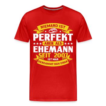 15 Jahre Ehe Ehepaar Kristallhochzeit Geschenk - Männer Premium Bio T-Shirt - Rot - Vorne - Damien (186cm)