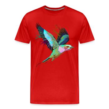 Porte-fourches volantes Bird - T-shirt bio Premium Homme - rouge - Devant - Damien (186cm)