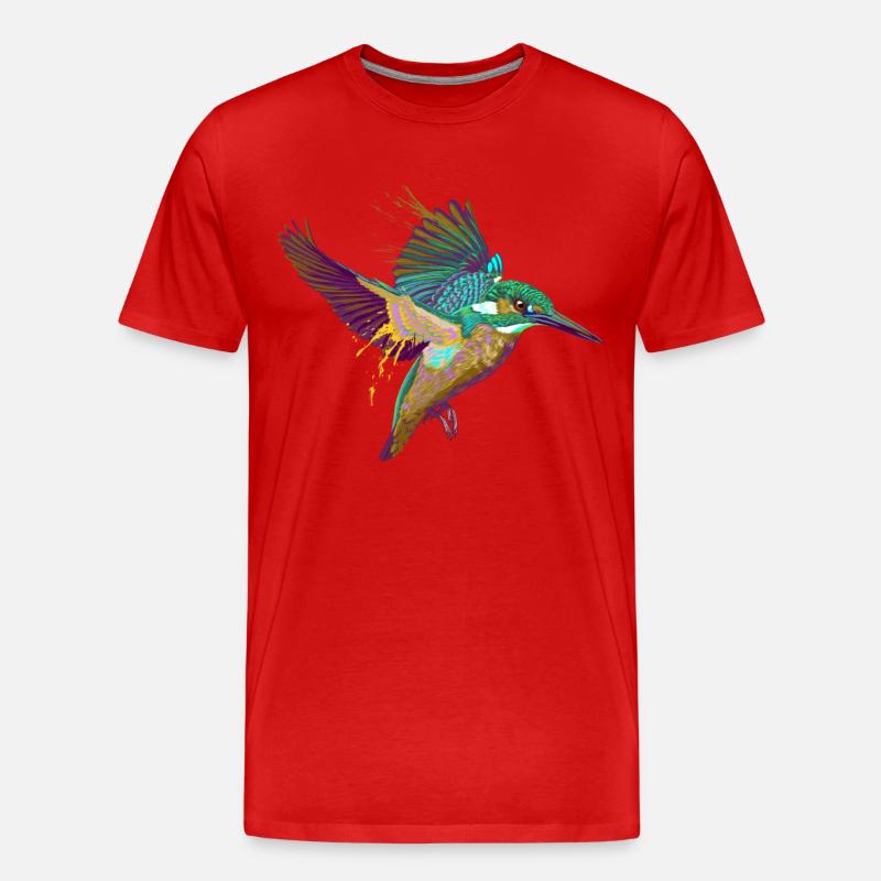 Splash Eisvogel - Männer Premium Bio T-Shirt - Rot