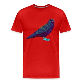 Splash Raven Crow - T-shirt bio Premium Homme - rouge - Devant - Damien (186cm)