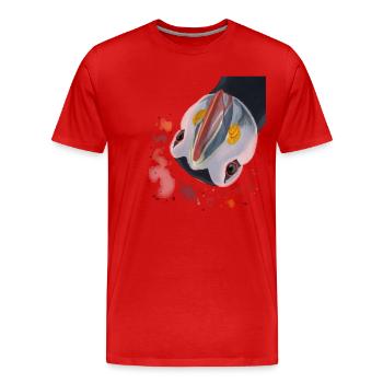 Neugieriger Vogel Papageientaucher - Männer Premium Bio T-Shirt - Rot - Vorne - Damien (186cm)
