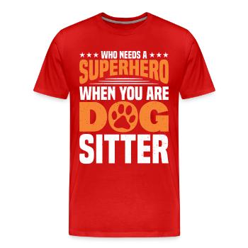 Dog Sitter Dog Sitting Dog Walker - Men's Premium Organic T-Shirt - red - Front - Damien (186cm)