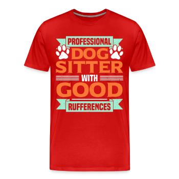 Sitter Business Dog Sitter Dog Walker - Men's Premium Organic T-Shirt - red - Front - Damien (186cm)