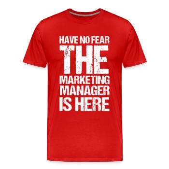 Keine Angst Marketing Manager Digitales Marketing - Männer Premium Bio T-Shirt - Rot - Vorne - Damien (186cm)