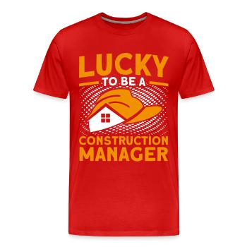Happy Foreman Directeur de la construction Projet de construction - T-shirt bio Premium Homme - rouge - Devant - Damien (186cm)