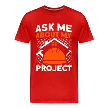 Contremaître de projet Gestionnaire de construction Projet de construction - T-shirt bio Premium Homme - rouge - Devant - Damien (186cm)