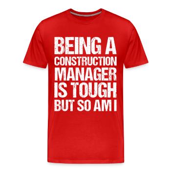 Difficile contremaître Directeur de construction Projet de construction - T-shirt bio Premium Homme - rouge - Devant - Damien (186cm)