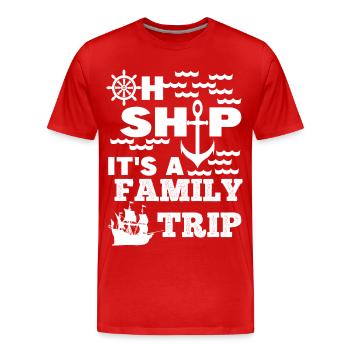 Family trip with ship - Männer Premium Bio T-Shirt - Rot - Vorne - Damien (186cm)