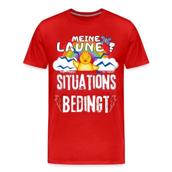 miese Laune Choleriker und Stimmungsschwankungen - Männer Premium Bio T-Shirt - Rot - Vorne - Damien (186cm)