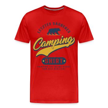 Letztes sauberes Camping Shirt - Männer Premium Bio T-Shirt - Rot - Vorne - Damien (186cm)