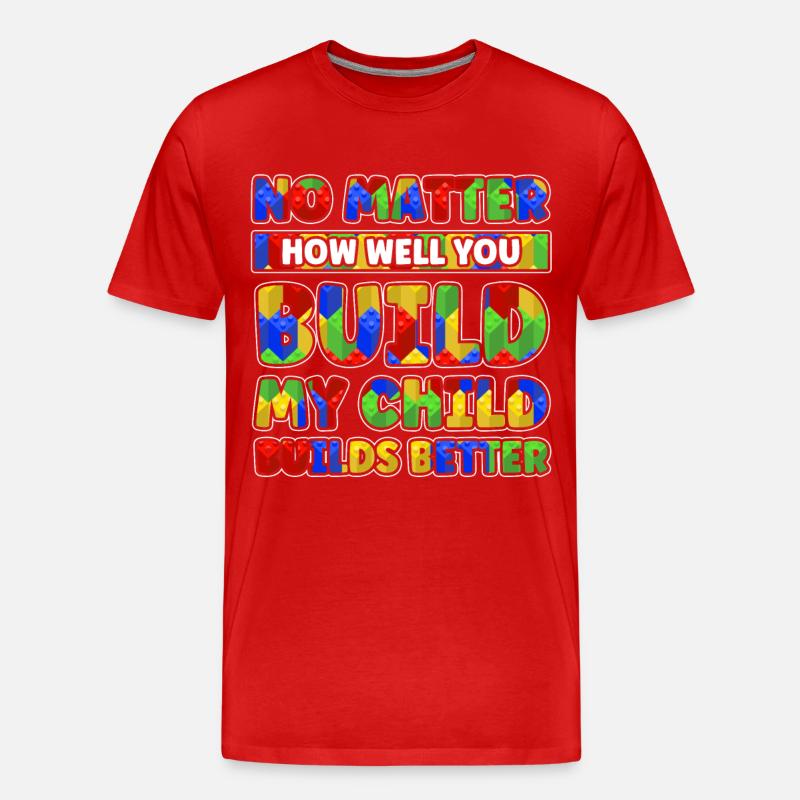 Bauen Sie Klemmbaustein Baustein - Männer Premium Bio T-Shirt - Rot
