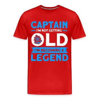 Alter Kapitän Boot Kapitän Kapitäne - Männer Premium Bio T-Shirt - Rot - Vorne - Damien (186cm)