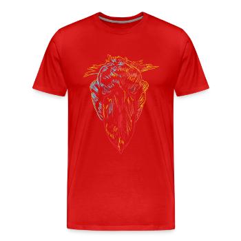 Bec-de-chaussure d’oiseau coloré - T-shirt bio Premium Homme - rouge - Devant - Damien (186cm)