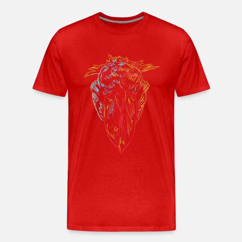 Bunter Vogel Schuhschnabel - Männer Premium Bio T-Shirt - Rot