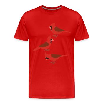 Drôles d’oiseaux Cardinal rouge - T-shirt bio Premium Homme - rouge - Devant - Damien (186cm)