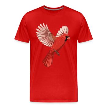 Oiseau volant Cardinal Rouge - T-shirt bio Premium Homme - rouge - Devant - Damien (186cm)
