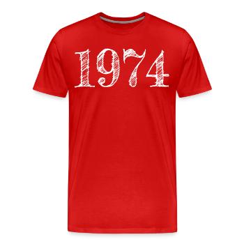 1974 Vintage Year of construction Birthday Gift idea - Men's Premium Organic T-Shirt - red - Front - Damien (186cm)