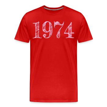 1974 Vintage Year of construction Gift idea - Men's Premium Organic T-Shirt - red - Front - Damien (186cm)