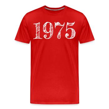 1975 Millésime Année de construction Cadeau d’anniversaire - T-shirt bio Premium Homme - rouge - Devant - Damien (186cm)
