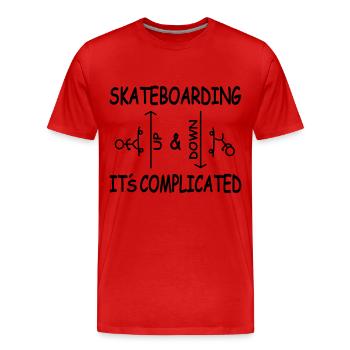 Skateboarding It's Complicated Funny Skateboarder - Men's Premium Organic T-Shirt - red - Front - Damien (186cm)