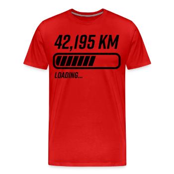 Marathon Marathonläufer Strecke Kilometer - Männer Premium Bio T-Shirt - Rot - Vorne - Damien (186cm)