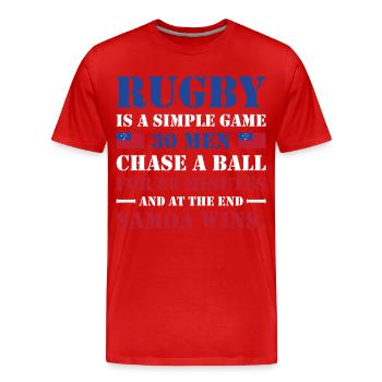 Rugby Is A Simple Game Samoa Rugby - Men's Premium Organic T-Shirt - red - Front - Damien (186cm)
