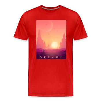 Nevada Desert - Männer Premium Bio T-Shirt - Rot - Vorne - Damien (186cm)