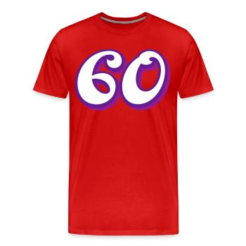 60 years birthday congratulations - Men's Premium Organic T-Shirt - red - Front - Damien (186cm)