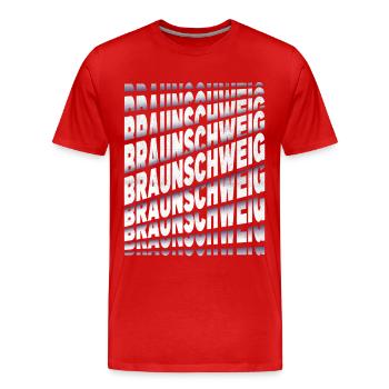 Braunschweig Allemagne City Font Skyline - T-shirt bio Premium Homme - rouge - Devant - Damien (186cm)