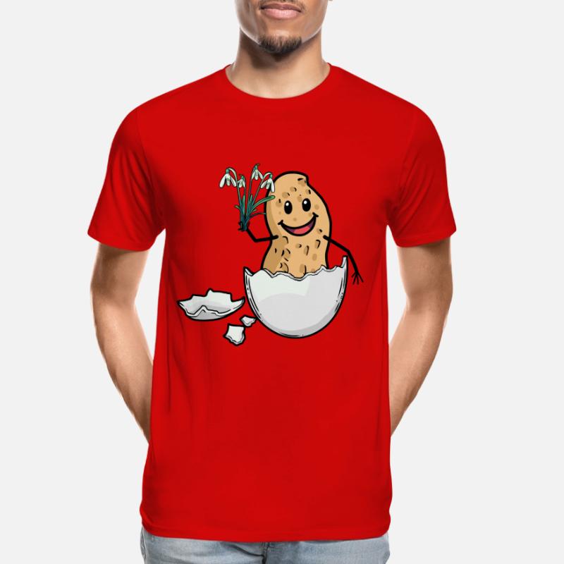 Easter Peanut Spring Easter Egg Flora Eggshell Men's Premium Organic T-Shirt