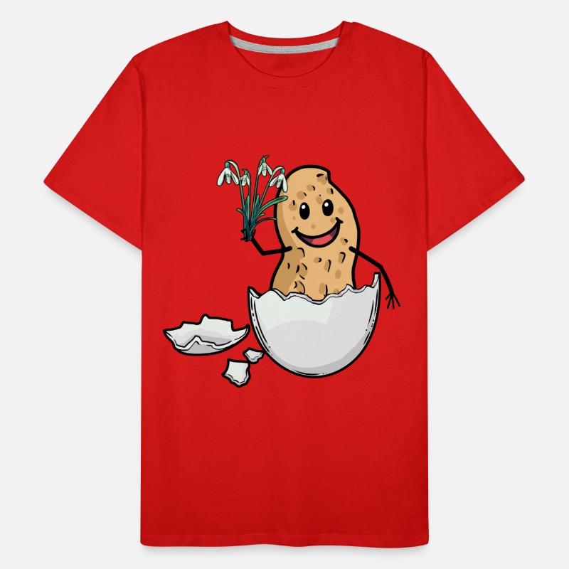 Easter Peanut Spring Easter Egg Flora Eggshell Men's Premium Organic T-Shirt