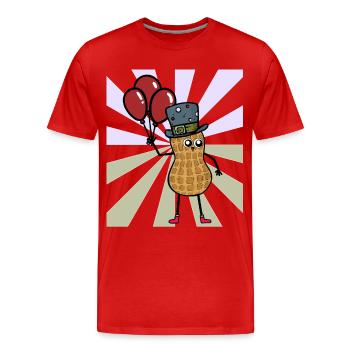 Peanut Birthday Gift Balloons School - T-shirt bio Premium Homme - rouge - Devant - Damien (186cm)