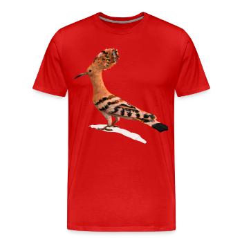 Hoopoe Bird Illustration - Men's Premium Organic T-Shirt - red - Front - Damien (186cm)