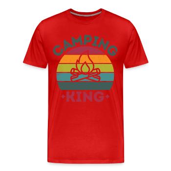 Camping King vintage retro dark distressed - Men's Premium Organic T-Shirt - red - Front - Damien (186cm)