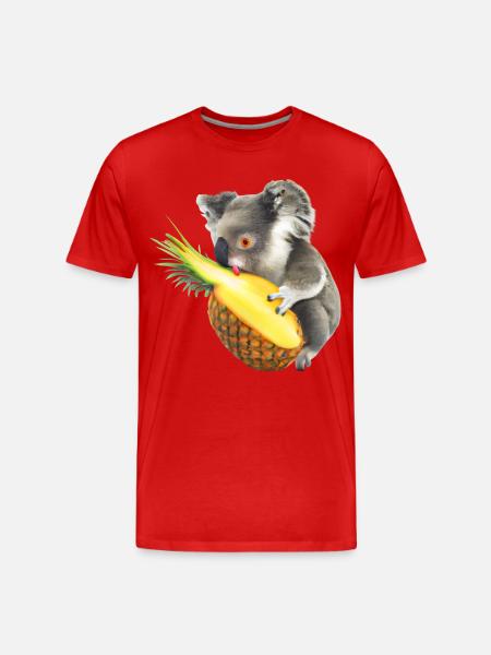 Koala und Ananas - Männer Premium Bio T-Shirt - Rot