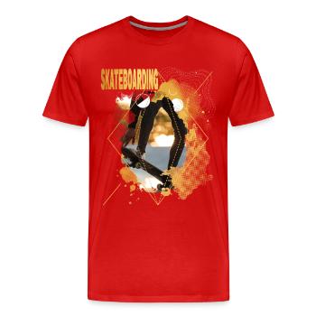 Skateboarding Skate Skater Skateboard Sk8 Gold - Men's Premium Organic T-Shirt - red - Front - Damien (186cm)