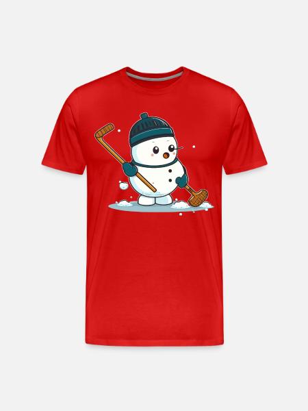 Frosty the Goalie - Men's Premium Organic T-Shirt - red