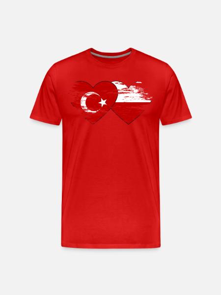 Turkey Poland Flag - Men's Premium Organic T-Shirt - red