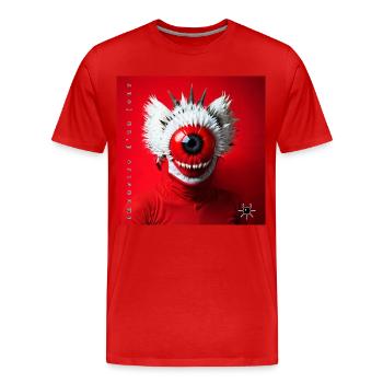 Monster #seven Korallenrot - Männer Premium Bio T-Shirt - Rot - Vorne - Damien (186cm)