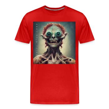 monstre #005 Occuliste - T-shirt bio Premium Homme - rouge - Devant - Damien (186cm)