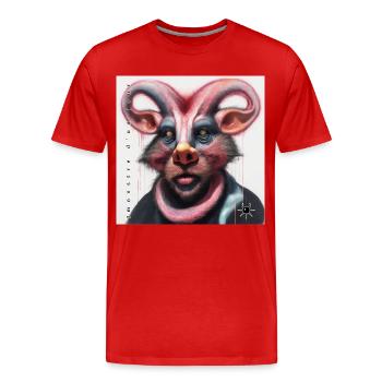 monstre #008 Voyeur - T-shirt bio Premium Homme - rouge - Devant - Damien (186cm)