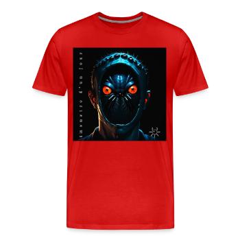 Monster #026 They're already here! - Men's Premium Organic T-Shirt - red - Front - Damien (186cm)