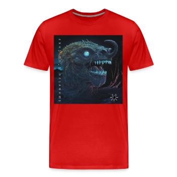 Monster #030 Trumpet - Men's Premium Organic T-Shirt - red - Front - Damien (186cm)